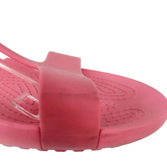 Crocs Serena T Strap Slingback Watermelon Pink Sandals Size 9 - Picture 11 of 16
